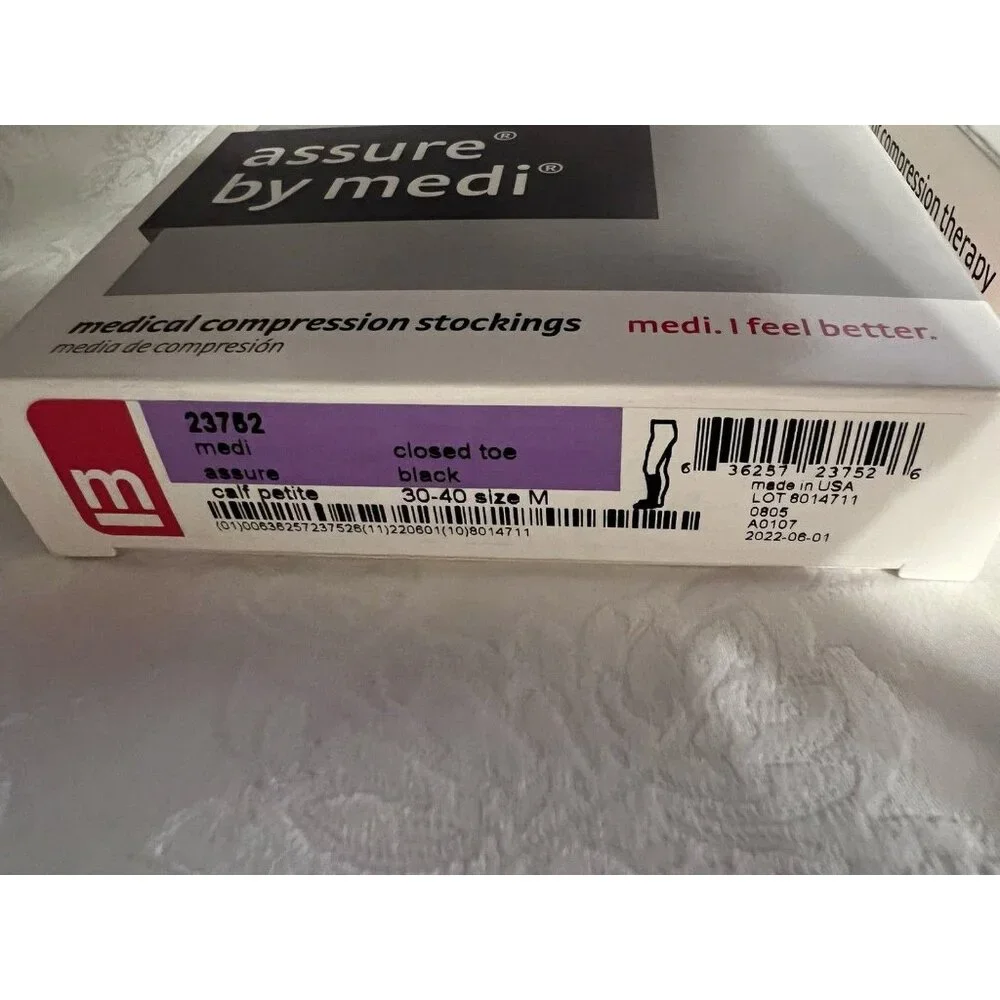 Medi Assure Closed Toe Knee Highs 30-40 mmHg Black Size Medium Compression Socks
